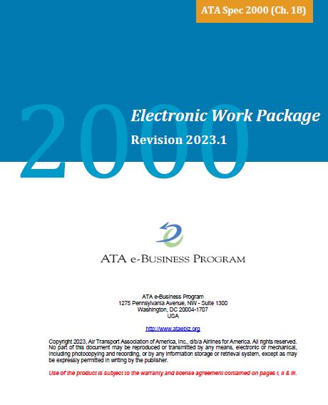 ATA Spec 2000 ch18-2023 Electronic Work Package (Ch. 18)